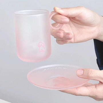 320ml Ins Puppy Frosted Glass Mug Set - Borosilicate Coffee Cup