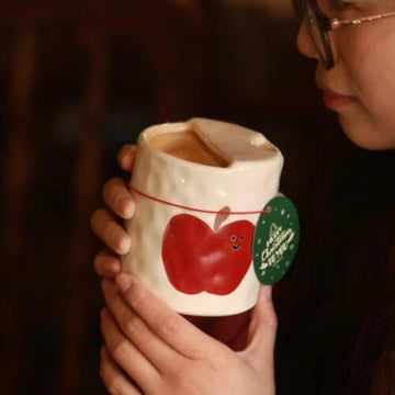 Cute Red Apple Mug-Unique Creative Design for Coffee Lovers
