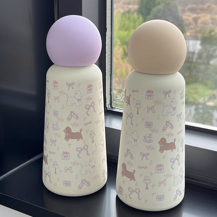 480ml/290ml Floral Dog 316 Stainless Steel Cute Insulated Travel Tumbler