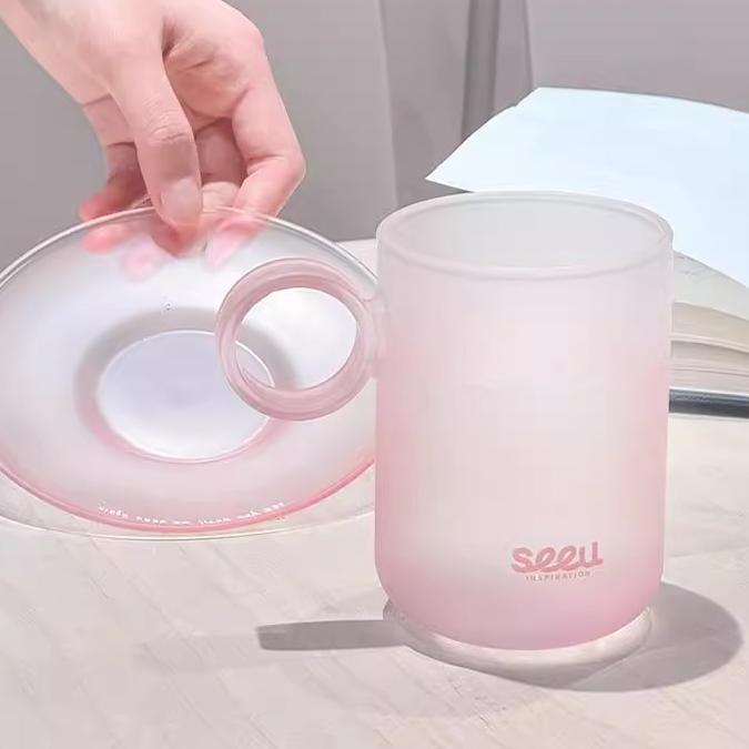 320ml Ins Puppy Frosted Glass Mug Set - Borosilicate Coffee Cup