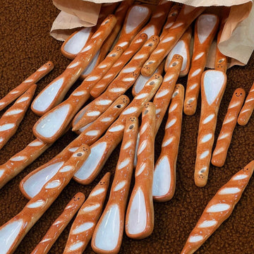 Handmade Baguette Spoon-Vintage Artisanal Clay Tableware